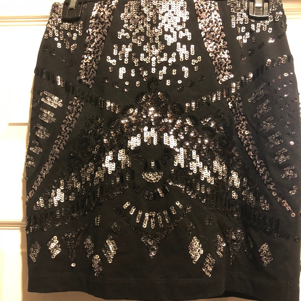Black Sequence Skirt